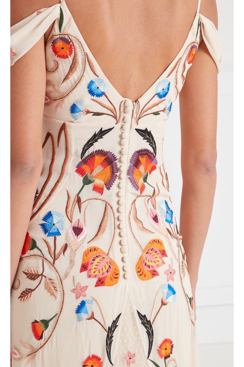 Toledo Strappy Gown, Alternate, color, Almond Mix