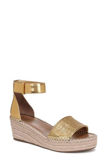 Franco Sarto Pela Espadrille Platform Sandal In Gold/gold
