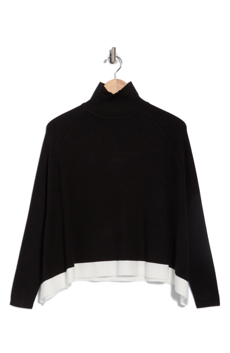 PATRIZIA LUCA Oversize Colorblock Sweater, Alternate, color, Black
