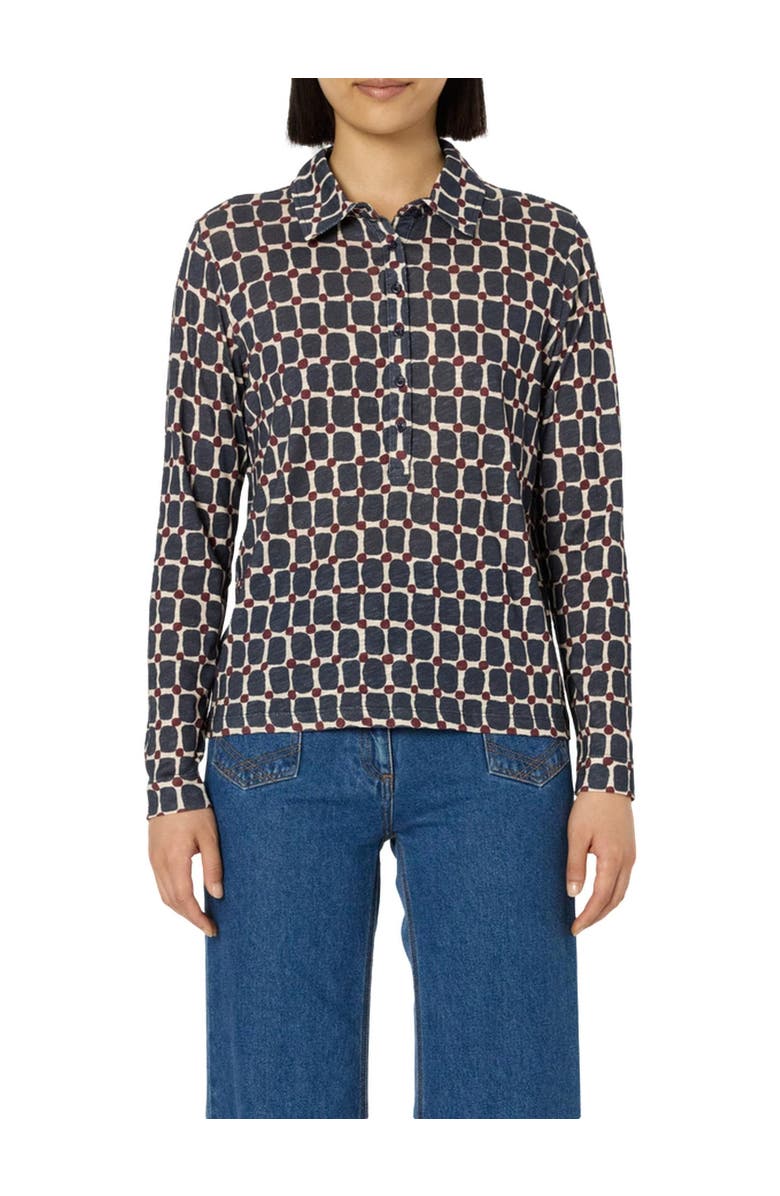 GERARD DAREL Hortense Long Sleeve Printed Shirt, Alternate, color, Indigo