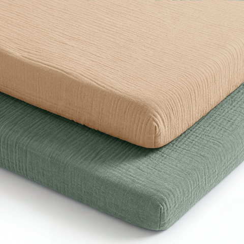 Muslin Cotton Bassinet Sheets, 2 Pack