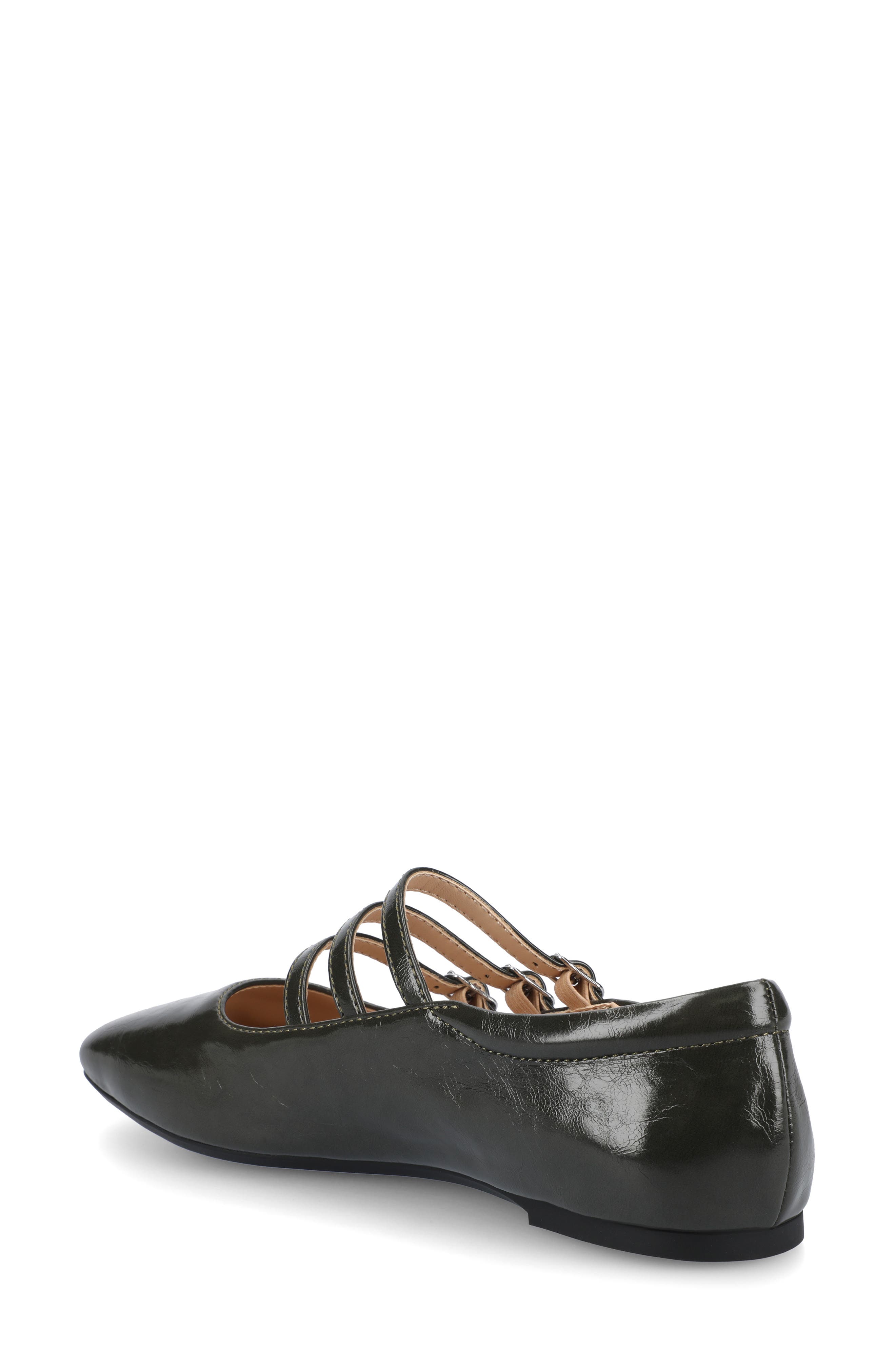 Darlin Multi Strap Mary Jane Flat, Alternate, color, OLIVE CRINKLE
