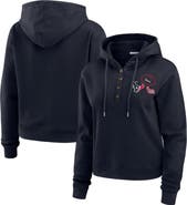 WEAR by Erin Andrews Women's WEAR by Erin Andrews  Navy Houston Texans Waffle Hoodie Pullover Top