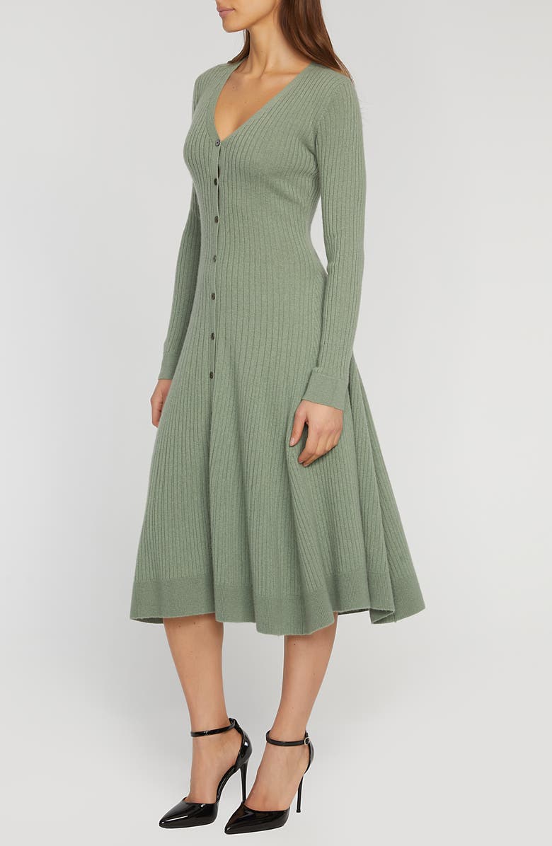 Elie Tahari The Ashley Long Sleeve Cashmere Rib Sweater Dress, Alternate, color, 