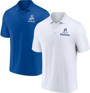 FANATICS Men's Fanatics Branded White/Royal New England Patriots Throwback Two-Pack Polo Set