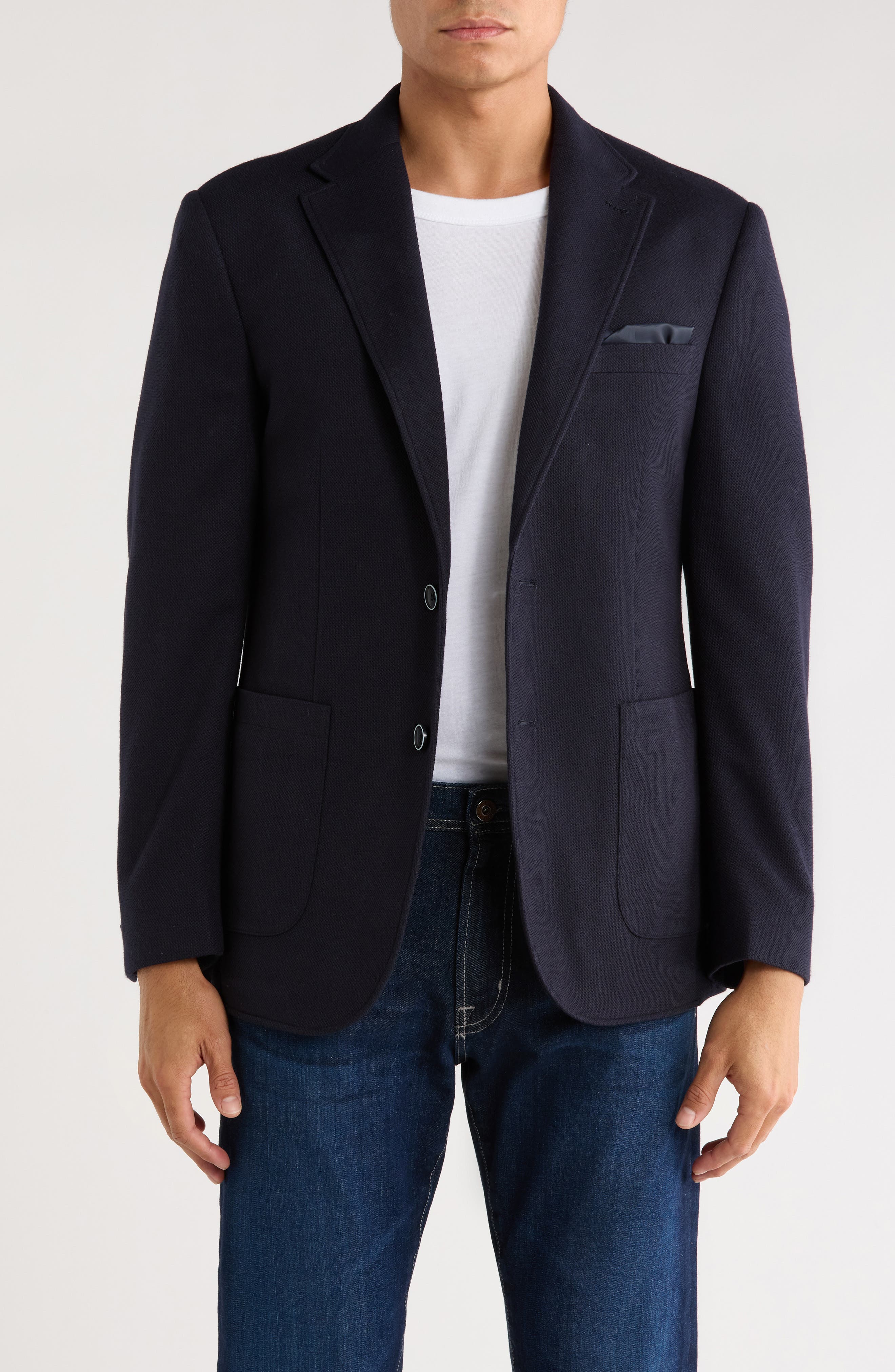 Lucky Brand Solid Pique Knit Sport Coat