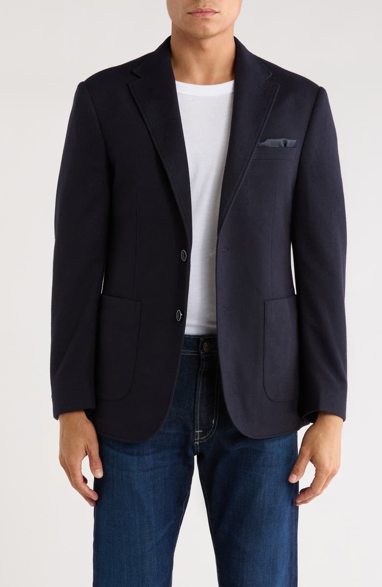 Lucky Brand Solid Pique Knit Sport Coat, Main, color, Navy