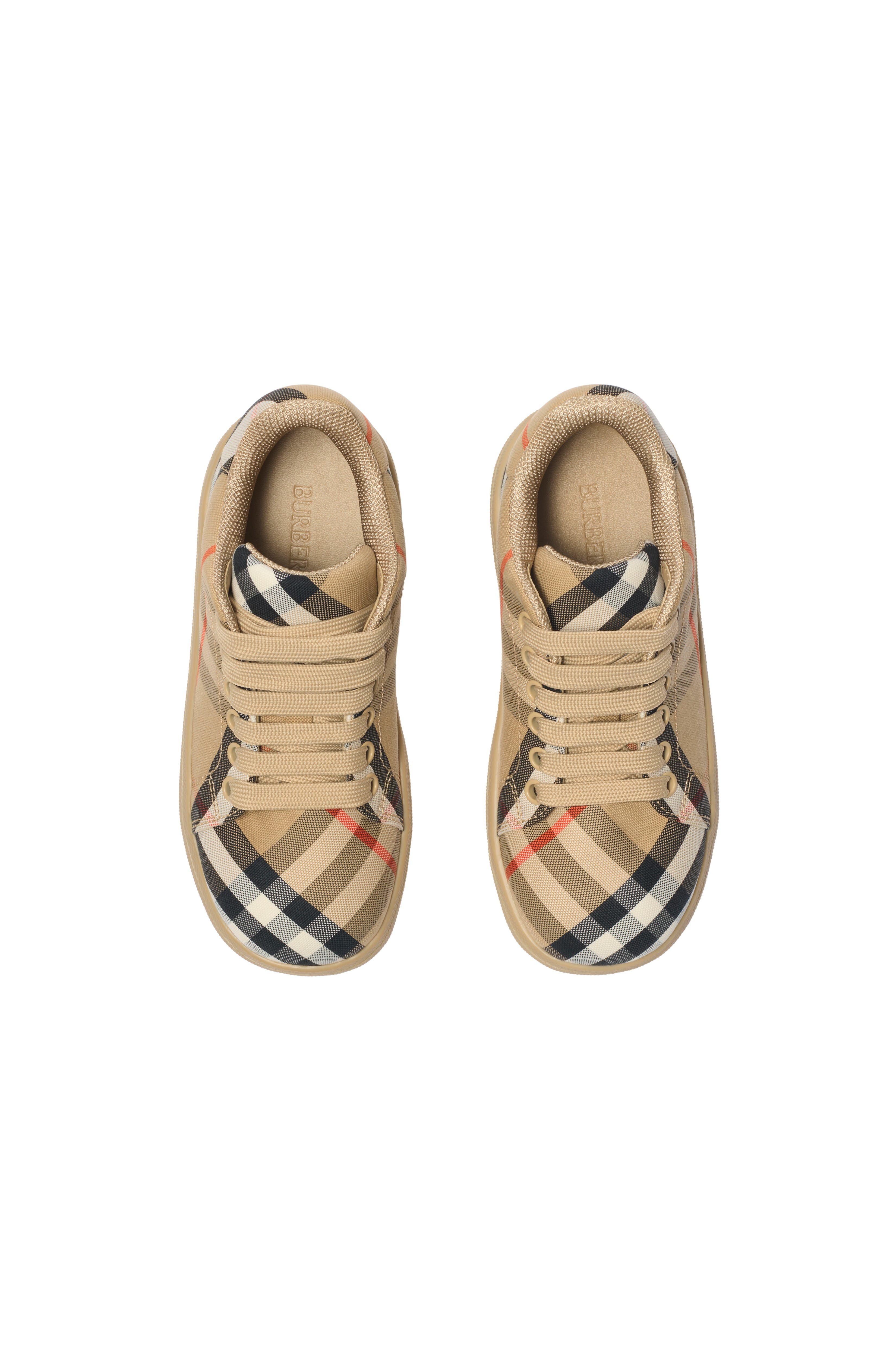 Burberry Check Sneakers, Alternate, color, Sand Beige