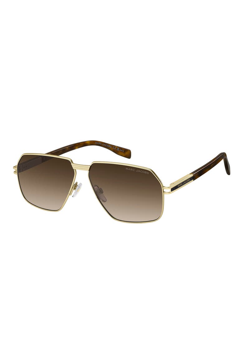 61mm Gradient Navigator Sunglasses, Alternate, color, MATTE GOLD HAVANA/ BROWN SF