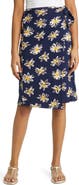 Loveappella Floral Faux Wrap Knit Midi Skirt