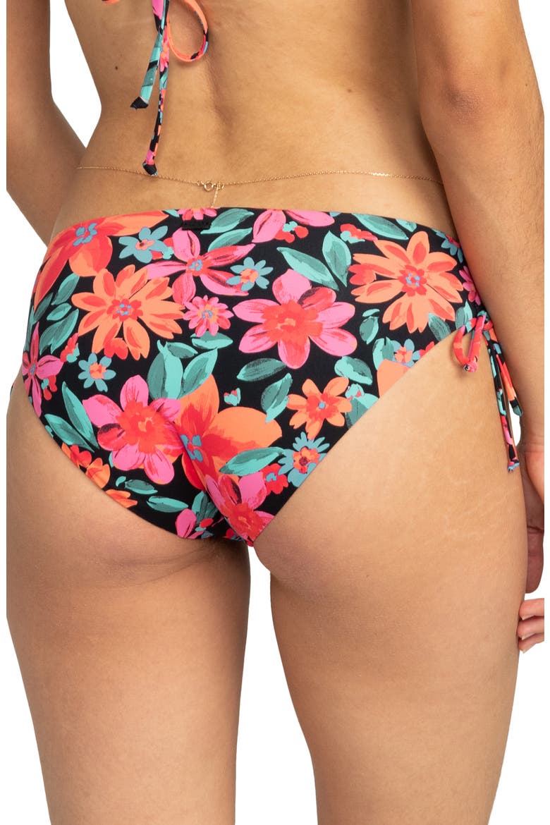 Beach Classics Hipster Side Tie Bikini Bottoms, Alternate, color, ANTHRACITE FLORAL