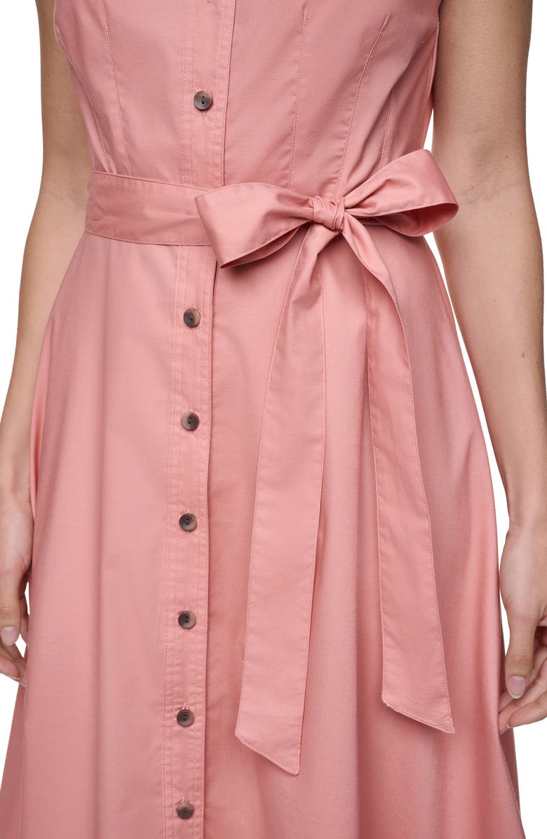 Calvin Klein Belted Midi Shirtdress, Alternate, color, Desert Rose