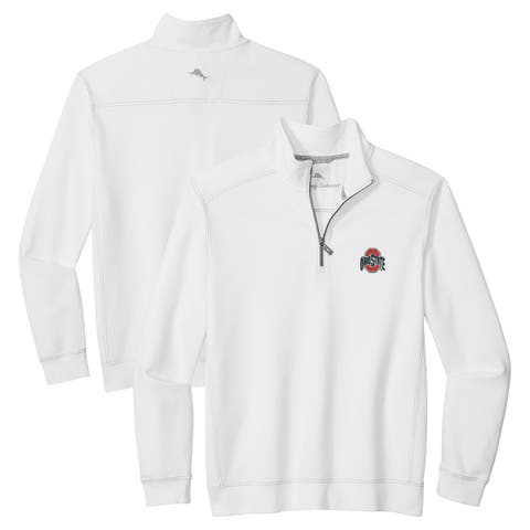 Men's Tommy Bahama White Ohio State Buckeyes Montego Bay Half-Zip Jacket