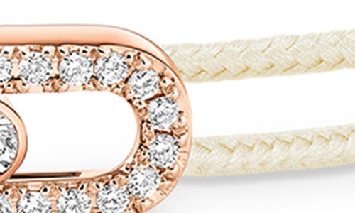 Messika Cares Pavé 18ct Rose-gold And 0.26ct Diamond Cord Bracelet In Pink Gold