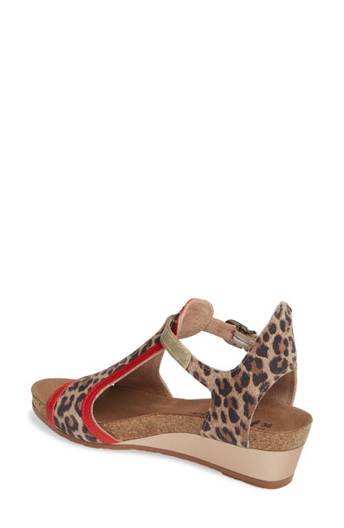 Naot Fiona Wedge Sandal In Cheetah Print Suede
