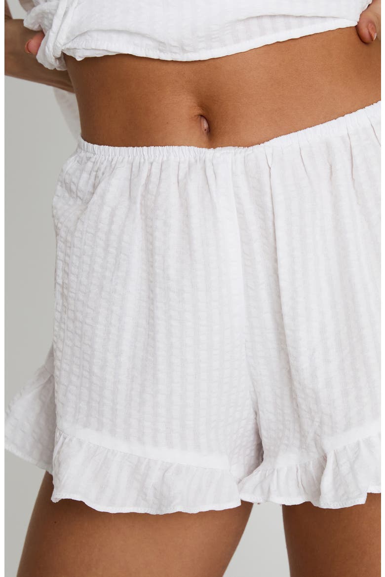 Santabelle Frill Shorts, Alternate, color, WHITE
