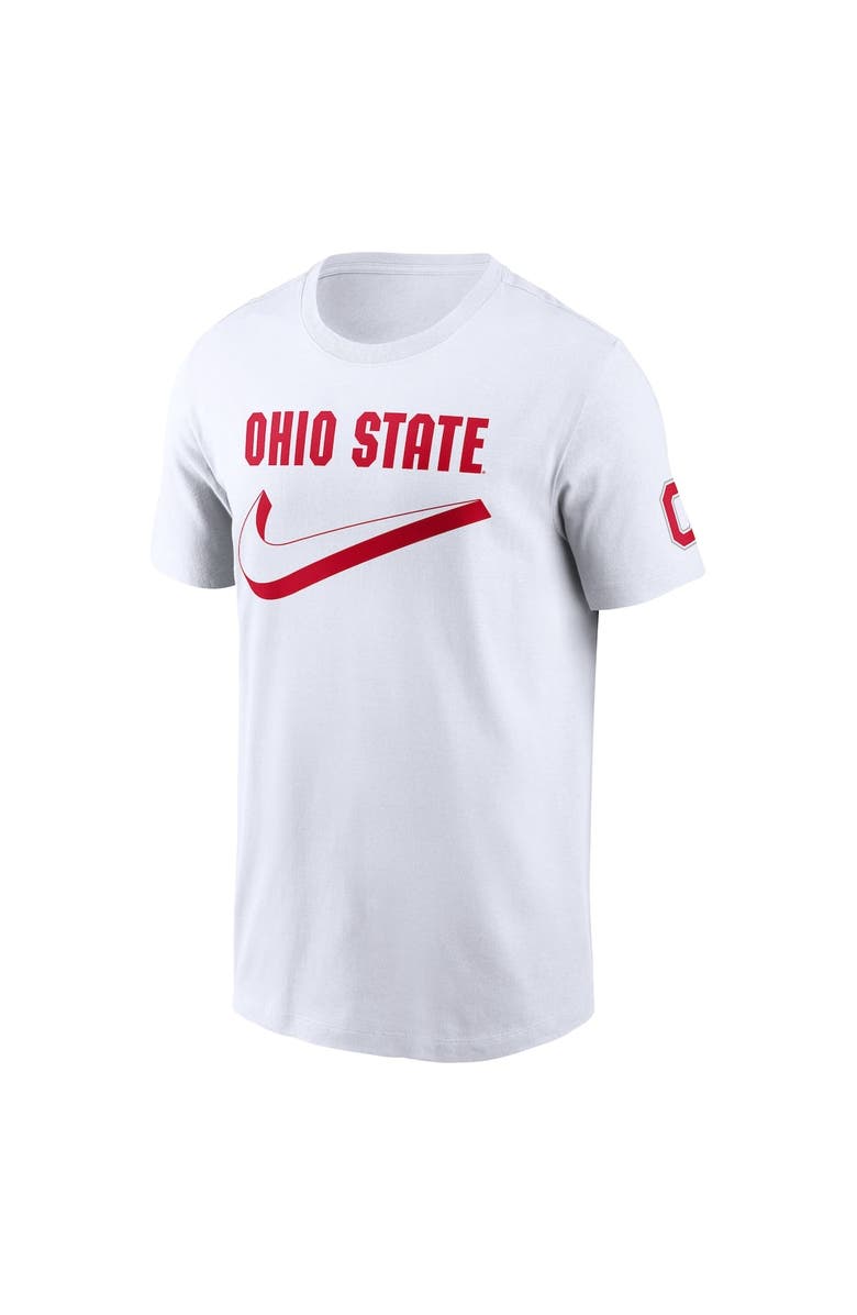 Nike Men's Nike White Ohio State Buckeyes Primetime 2-Hit Swoosh T-Shirt, Alternate, color, White