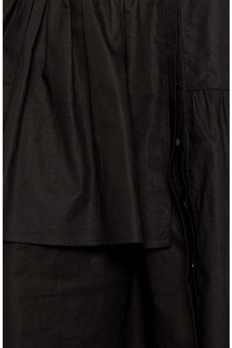 Flutter Sleeve Cotton & Linen Shift Dress, Alternate, color, BLACK