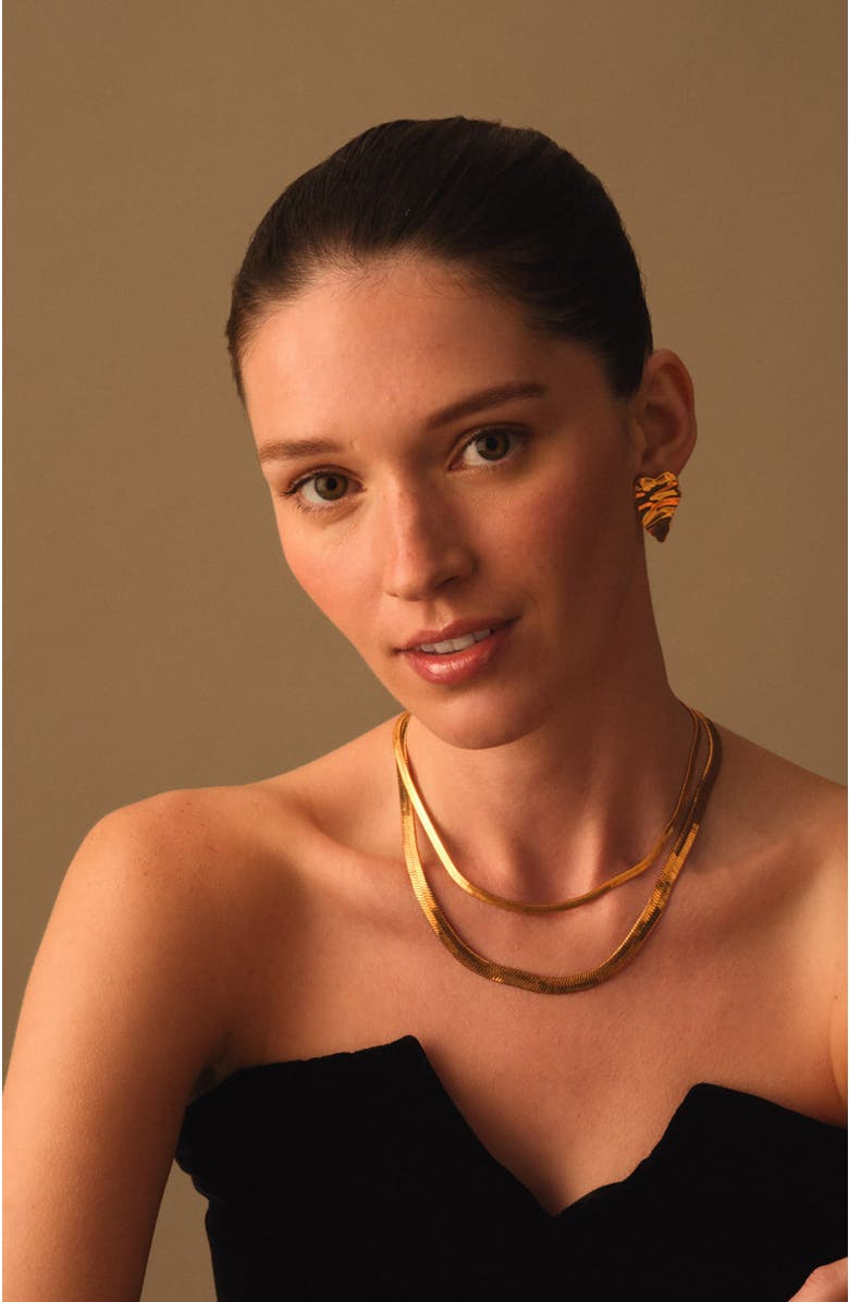 Katie Loxton Ciana Large Snake Chain Necklace, Alternate, color, Gold Coated