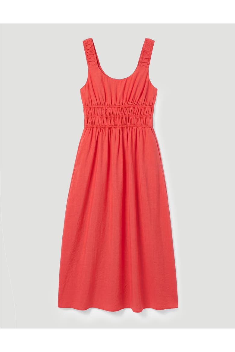 Air Flow Gathered Straps Midi Dress, Alternate, color, Watermelon Red