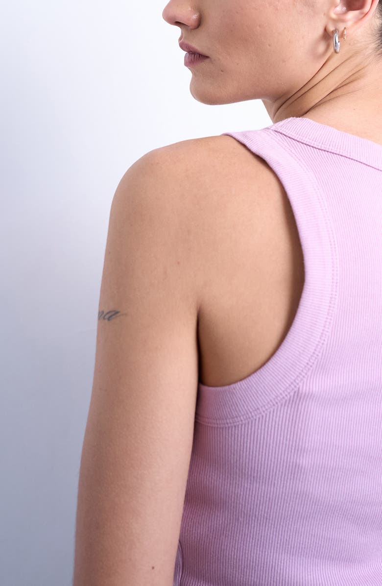Topshop Rib Racerback Tank, Alternate, color, Pink