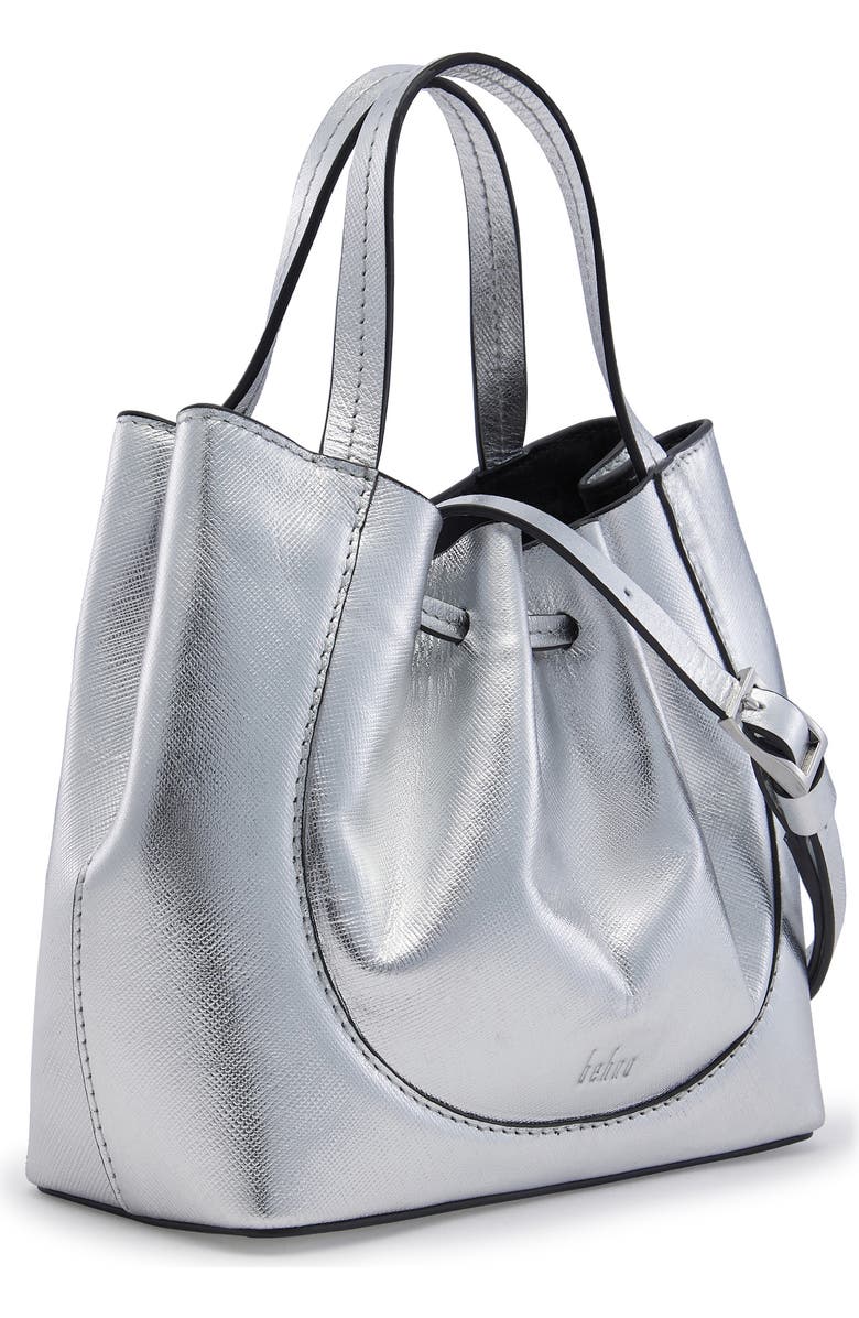 behno Mini Katrina Metallic Leather Crossbody Tote, Alternate, color, Silver