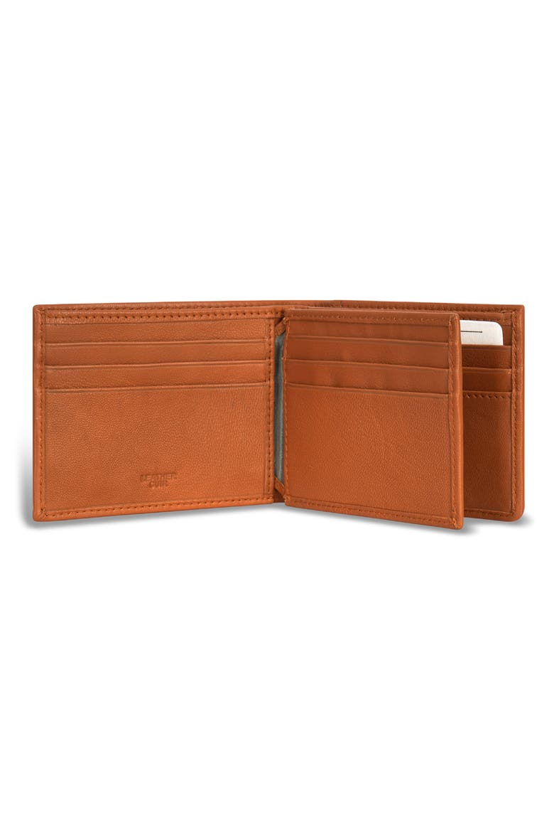 Denim Center Wing Bifold Wallet, Alternate, color, TAN/BLUE