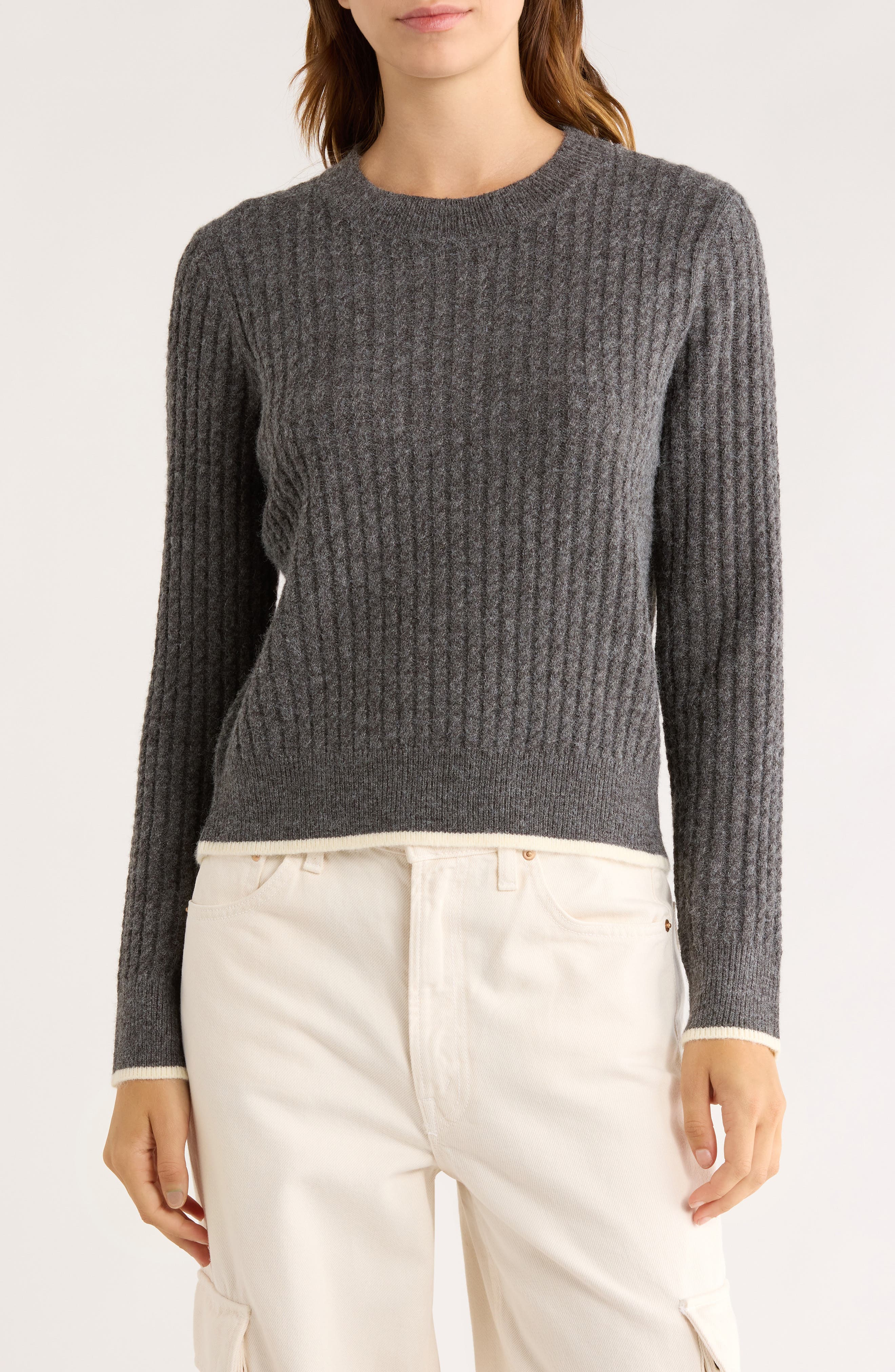 Elodie Mini Cable Knit Crop Sweater