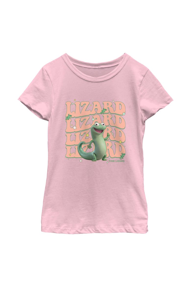 Girls' Tom Lizard Colorful Star Graphic Short Sleeve T-Shirt, Main, color, Light Pink