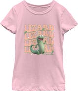 Hoppers Girls' Tom Lizard Colorful Star Graphic Short Sleeve T-Shirt