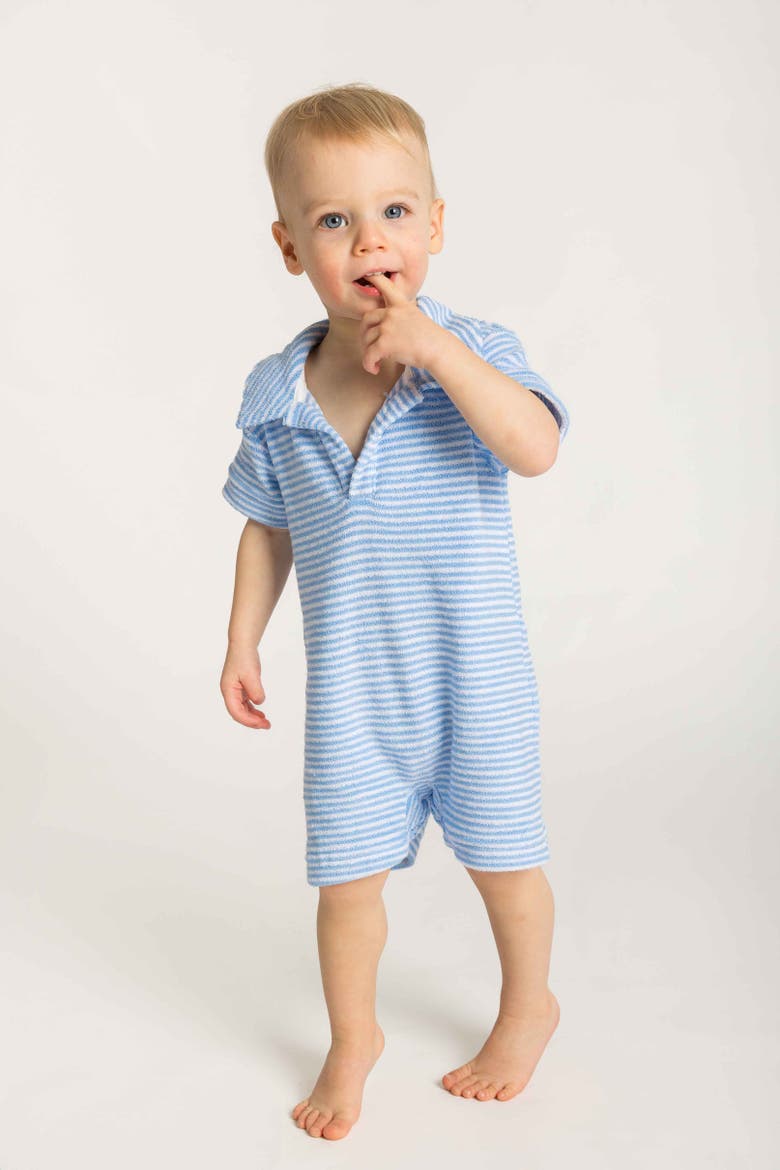 Stripe Terry Shortall, Alternate, color, Blue/White