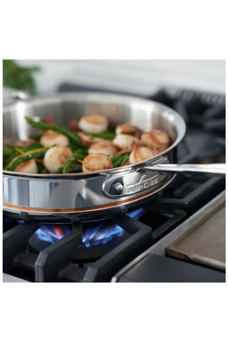 Copper Core 5-Ply Bonded 3-Quart Sauté Pan with Lid, Alternate, color, SILVER