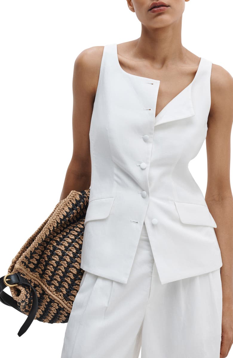 rag & bone Lola Boat Neck Vest, Alternate, color, White