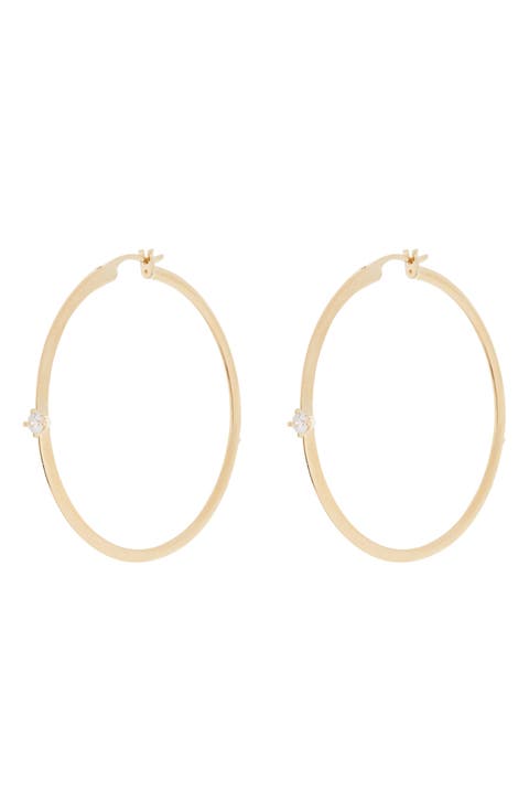 Zoe Cubic Zirconia Medium Hoop Earrings