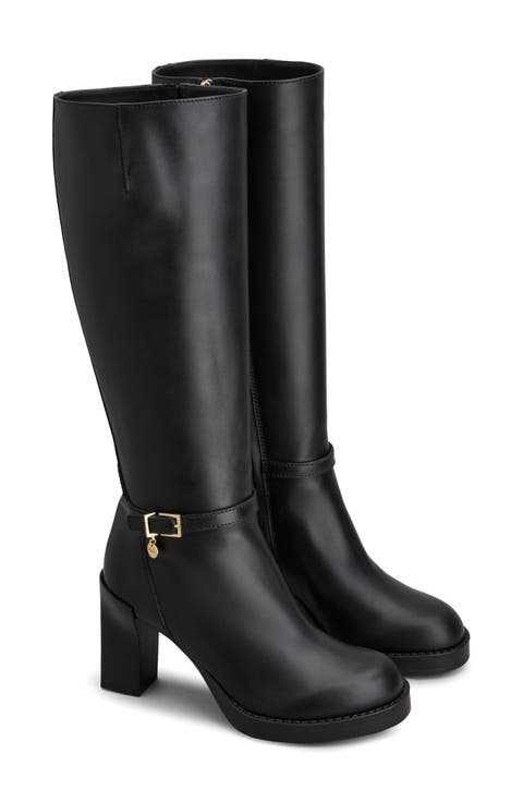 Gomma Buckle Knee High Boot