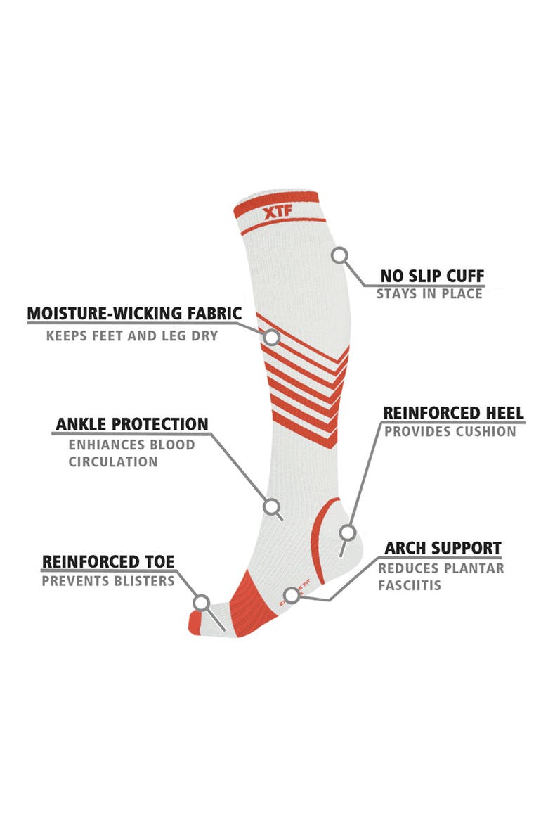 Assorted 6-Pack Ultra V Stripe Compression Socks, Alternate, color, WHITE MULTI