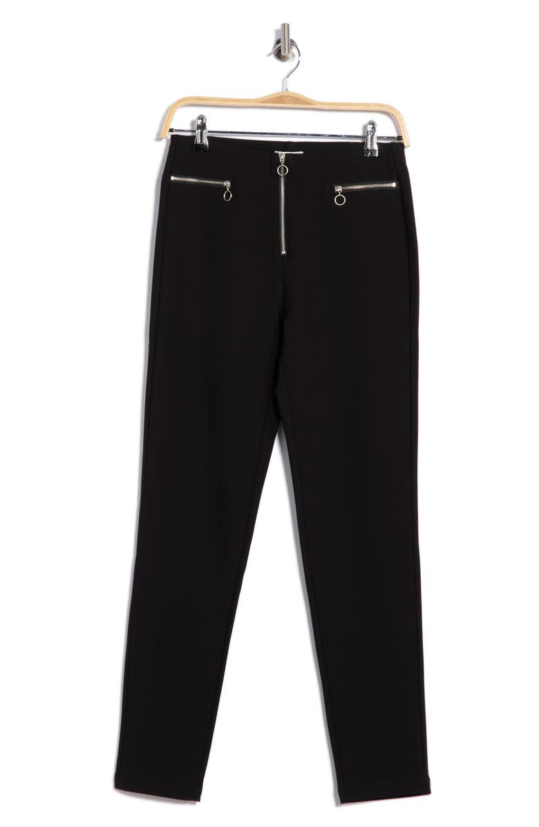 PATRIZIA LUCA Zip Front Skinny Pants, Alternate, color, Black