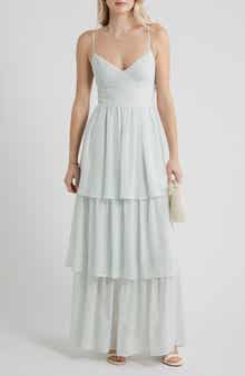 BP. Tiered Chiffon Maxi Cocktail Dress