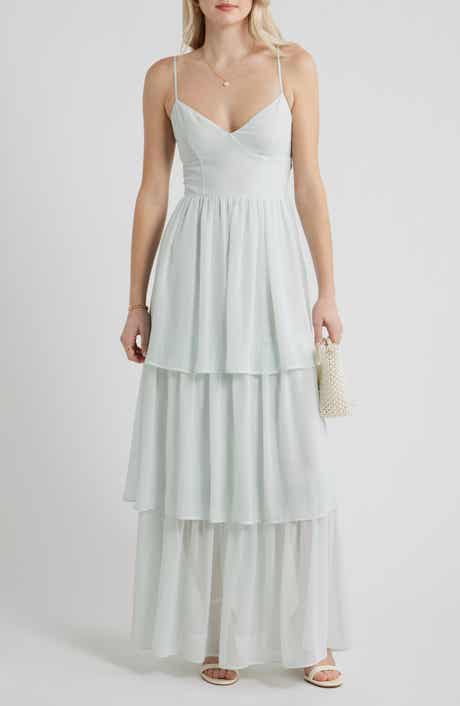 BP. Tiered Chiffon Maxi Cocktail Dress