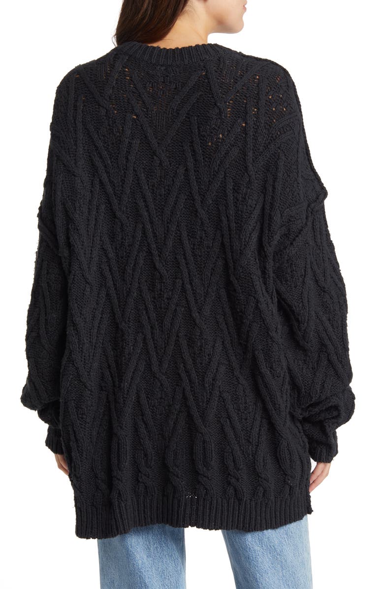 Free People Isla Cable Stitch Tunic Sweater, Alternate, color, 