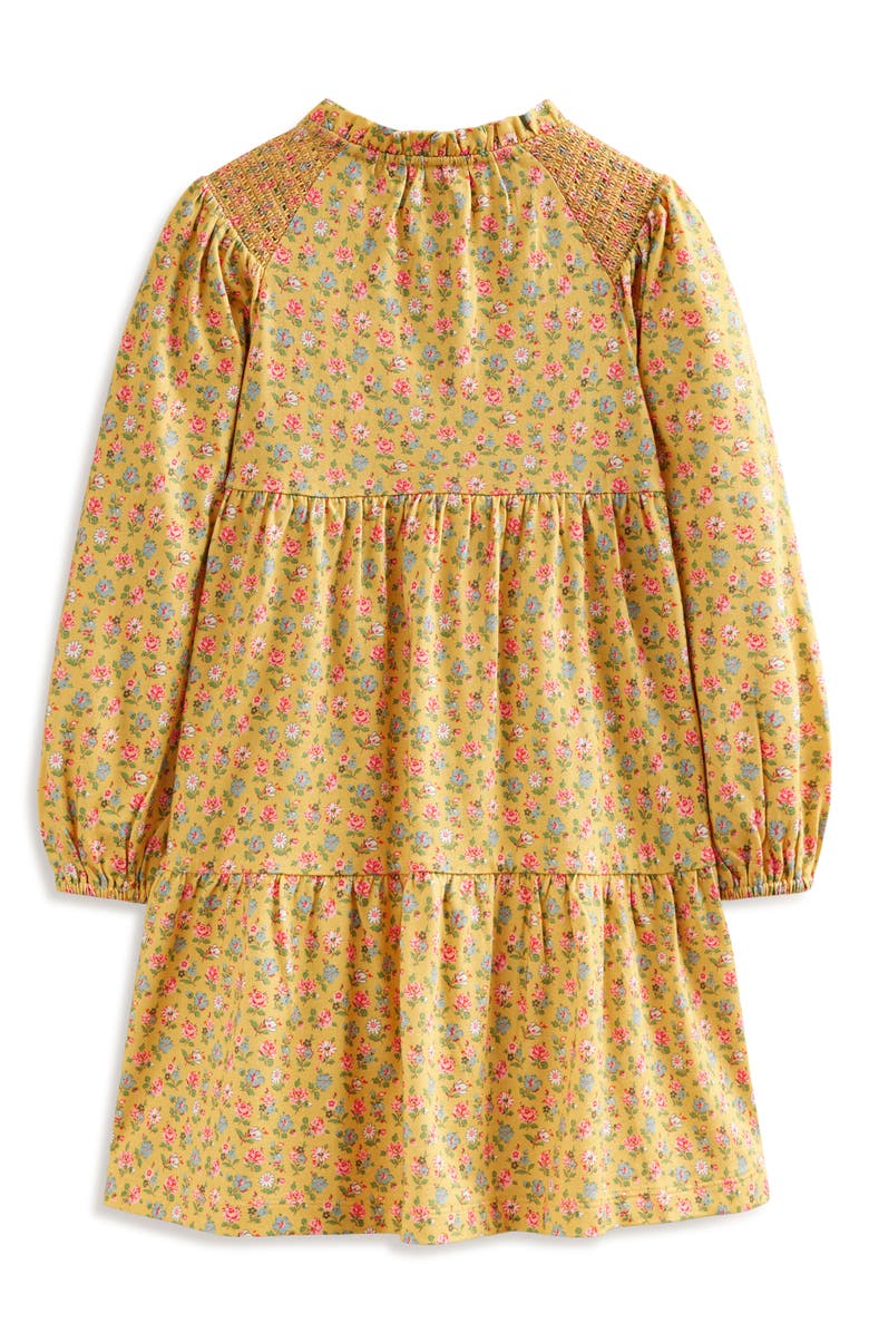 Mini Boden Kids' Katherine Floral Long Sleeve Tiered Jersey Dress, Alternate, color, 