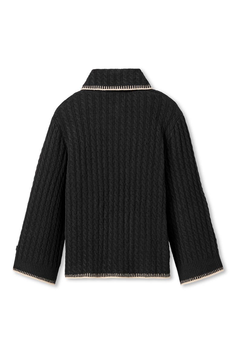 Rylynn Quarter Zip Cable Knit Sweater, Alternate, color, BLACK