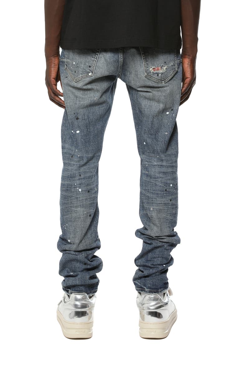 P001 Paint Repair Skinny Jeans, Alternate, color, MID INDIGO