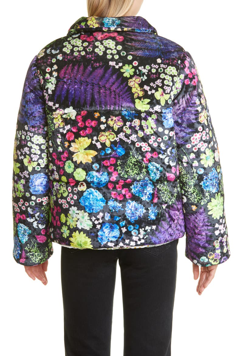 Acid Potpourri Crushed Velvet Quilted Puffer Coat, Alternate, color, ACID POTPOURRI