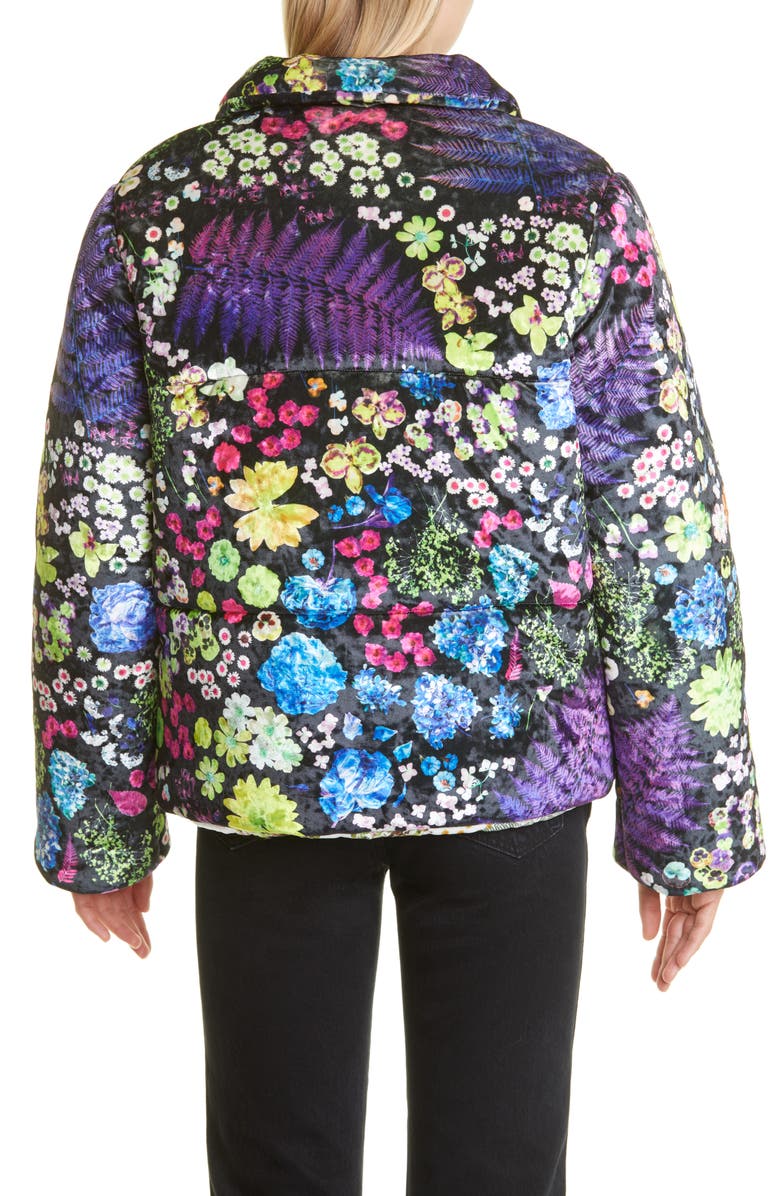 Dauphinette Acid Potpourri Crushed Velvet Quilted Puffer Coat, Alternate, color, 