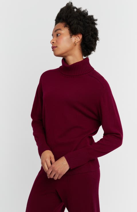 Wool-Cashmere Raglan Rollneck Sweater