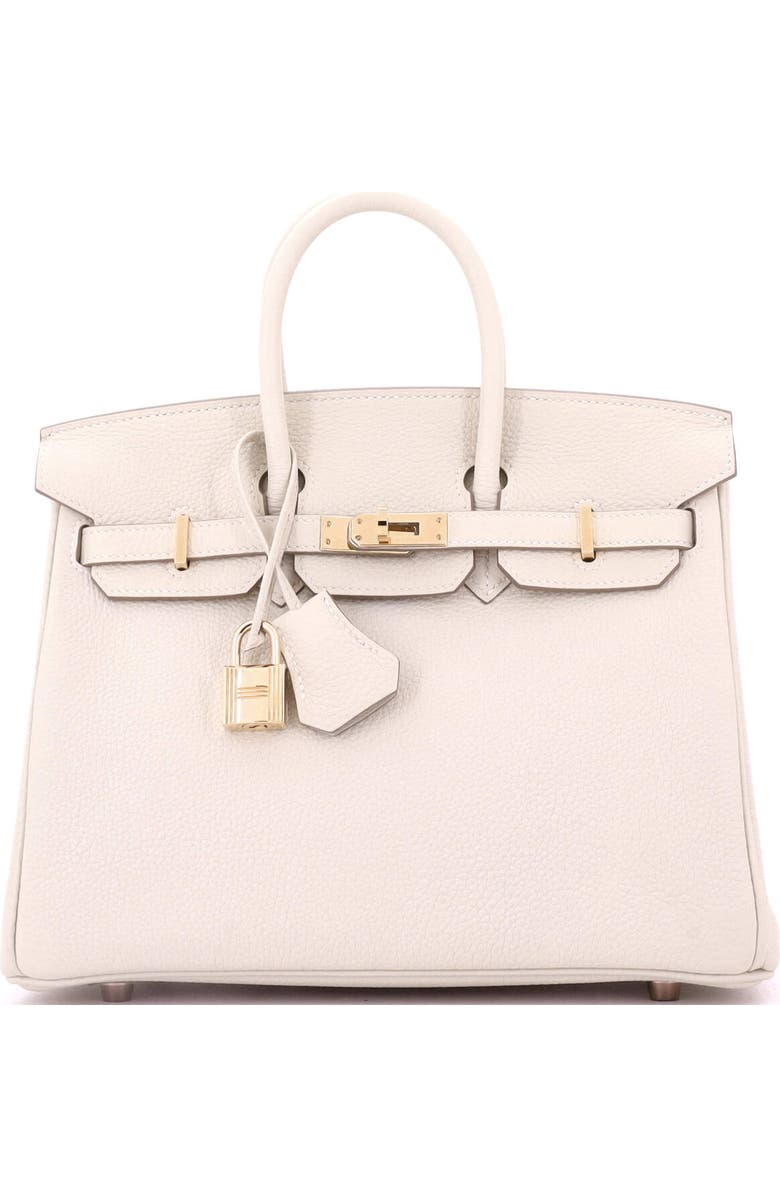 Pre-Owned Hermes Birkin Handbag Light Togo with Rose Gold Hardware 25, Main, color, Craie