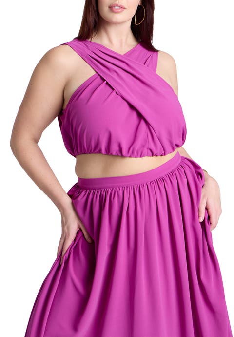 Shirred Wrap Crop Top (Plus Available)