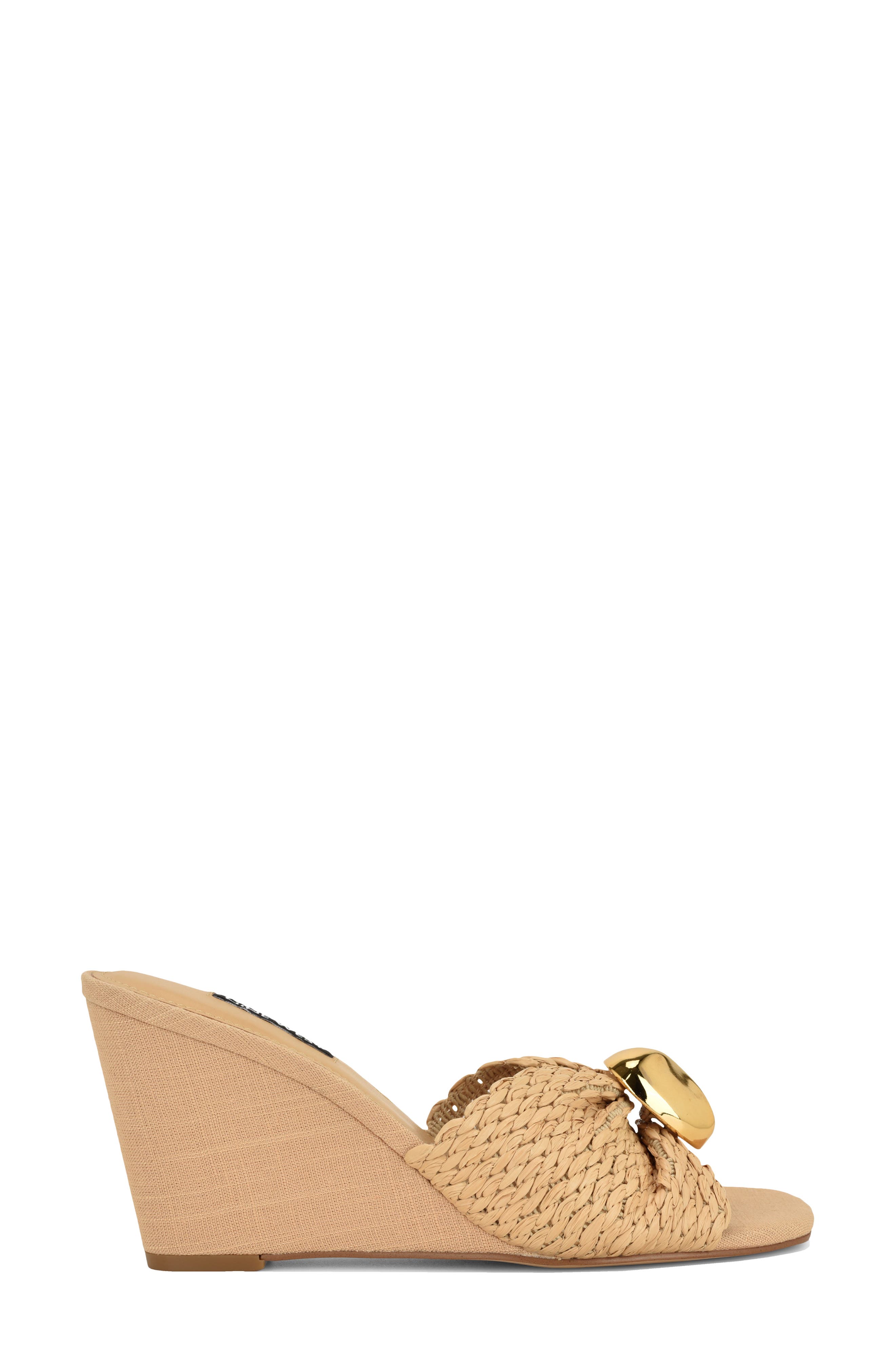 Nine West Nessla Wedge Sandal, Alternate, color, Light Natural