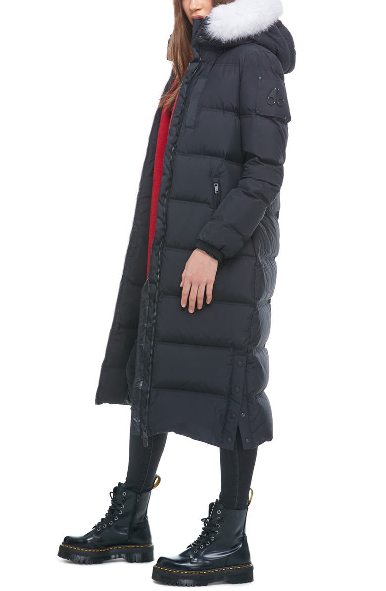 Moose Knuckles Fox Valley Genuine Fox Fur Trim Down Coat, Alternate, color, 